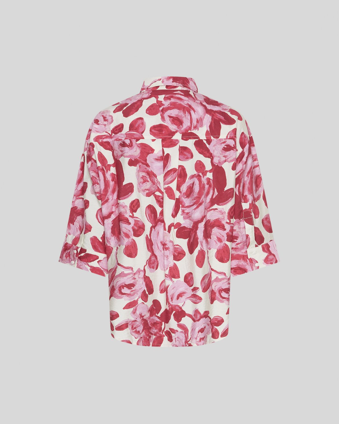 Moss Copenhagen Edrina 3/4 Shirt AOP -red rose flower-