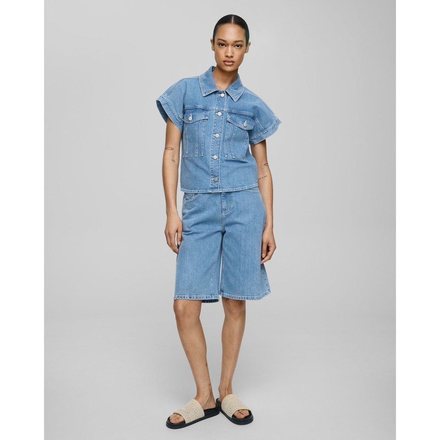 Moss Copenhagen Elida Ada Denim Shorts -light blue wash-