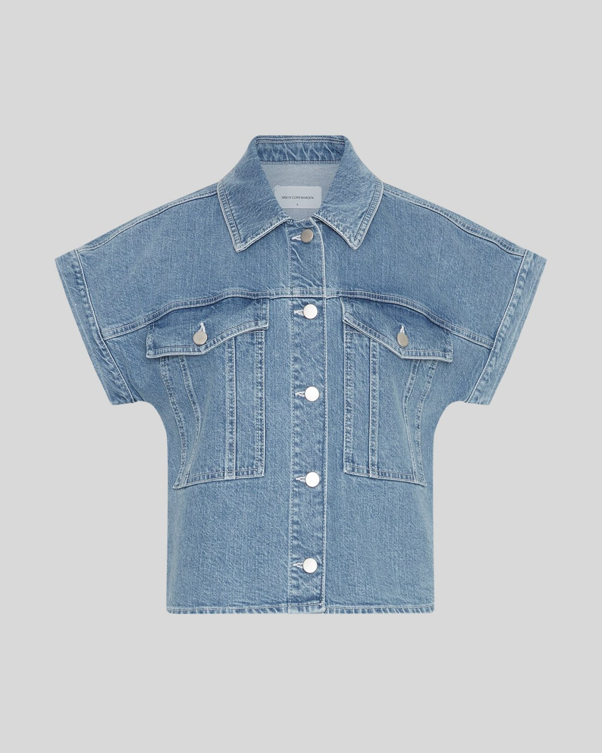 Moss Copenhagen Elida Ada SS Denim Shirt -light blue wash-