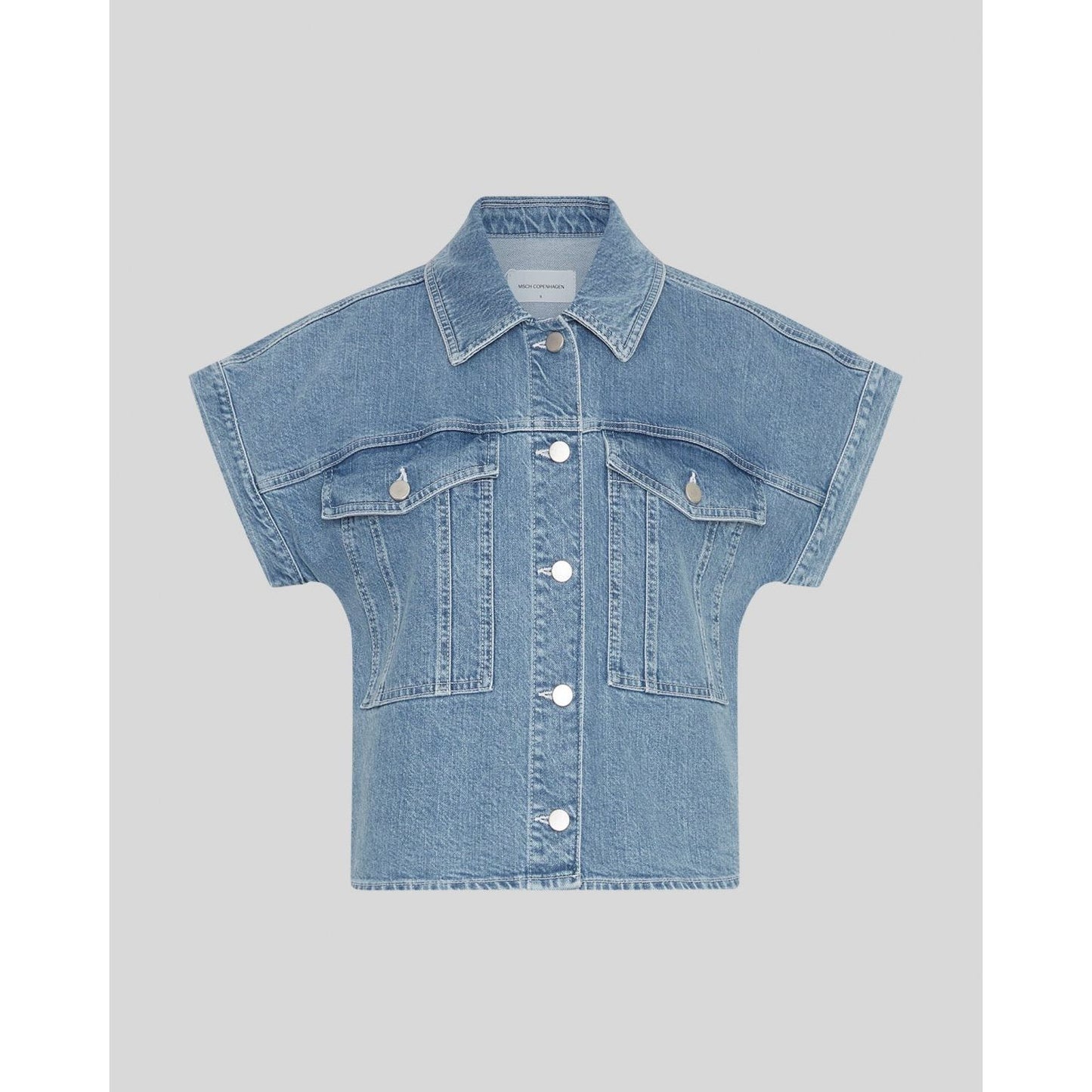 Moss Copenhagen Elida Ada SS Denim Shirt -light blue wash-