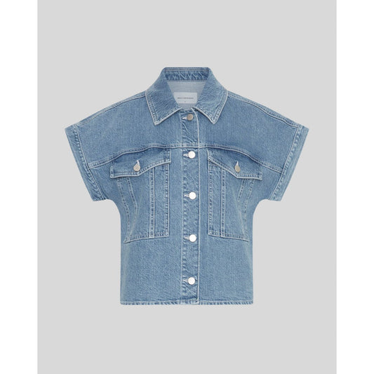 Moss Copenhagen Elida Ada SS Denim Shirt -light blue wash-