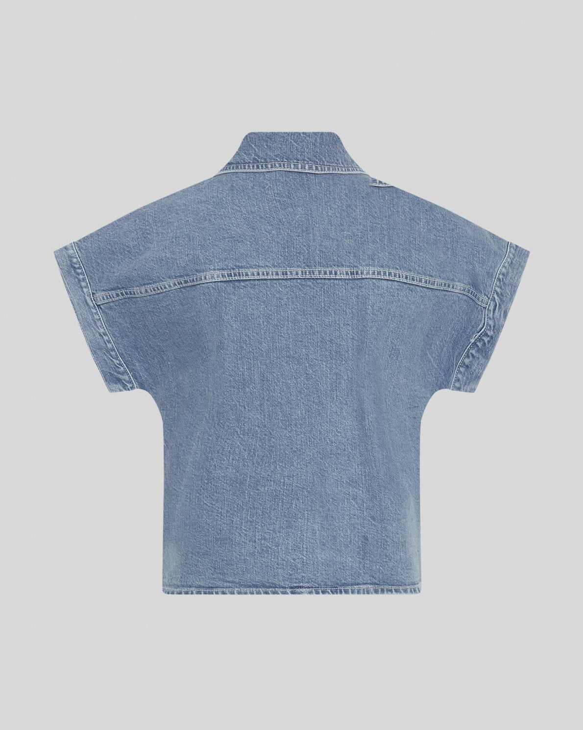 Moss Copenhagen Elida Ada SS Denim Shirt -light blue wash-
