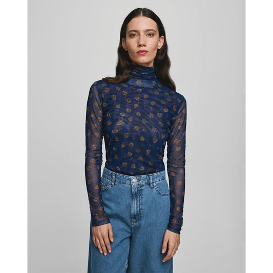 Moss Copenhagen Ginie Illenora Top - marine blue flower