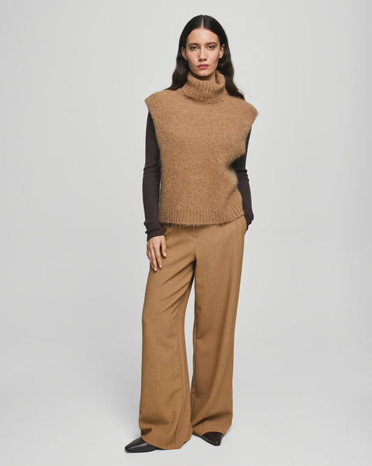 Moss Copenhagen Macy Michelle HW Wide Pants Regular - coconut melange