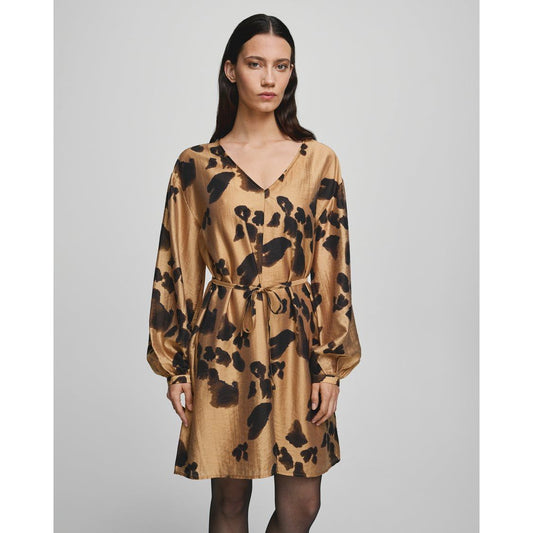 Moss Copenhagen Nilla Romina Short Dress AOP - Iced Coffee Leo