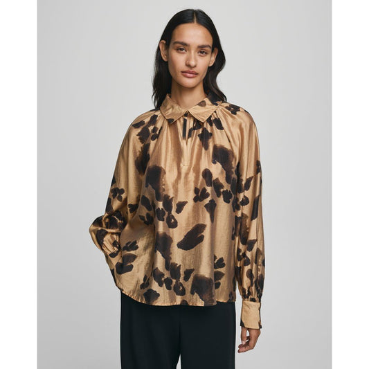 Moss Copenhagen Nilla Romina Top AOP - Iced Coffee Leo