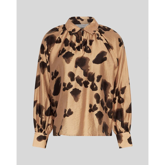 Moss Copenhagen Nilla Romina Top AOP - Iced Coffee Leo