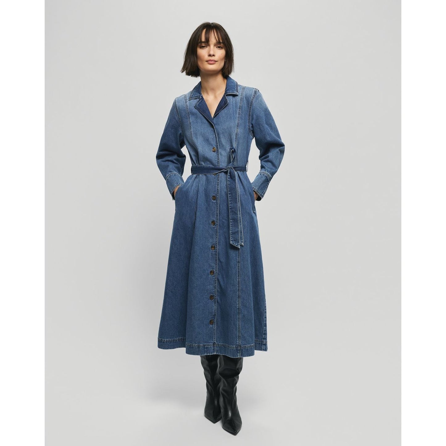 Moss Copenhagen Turo Shirt Dress - denim