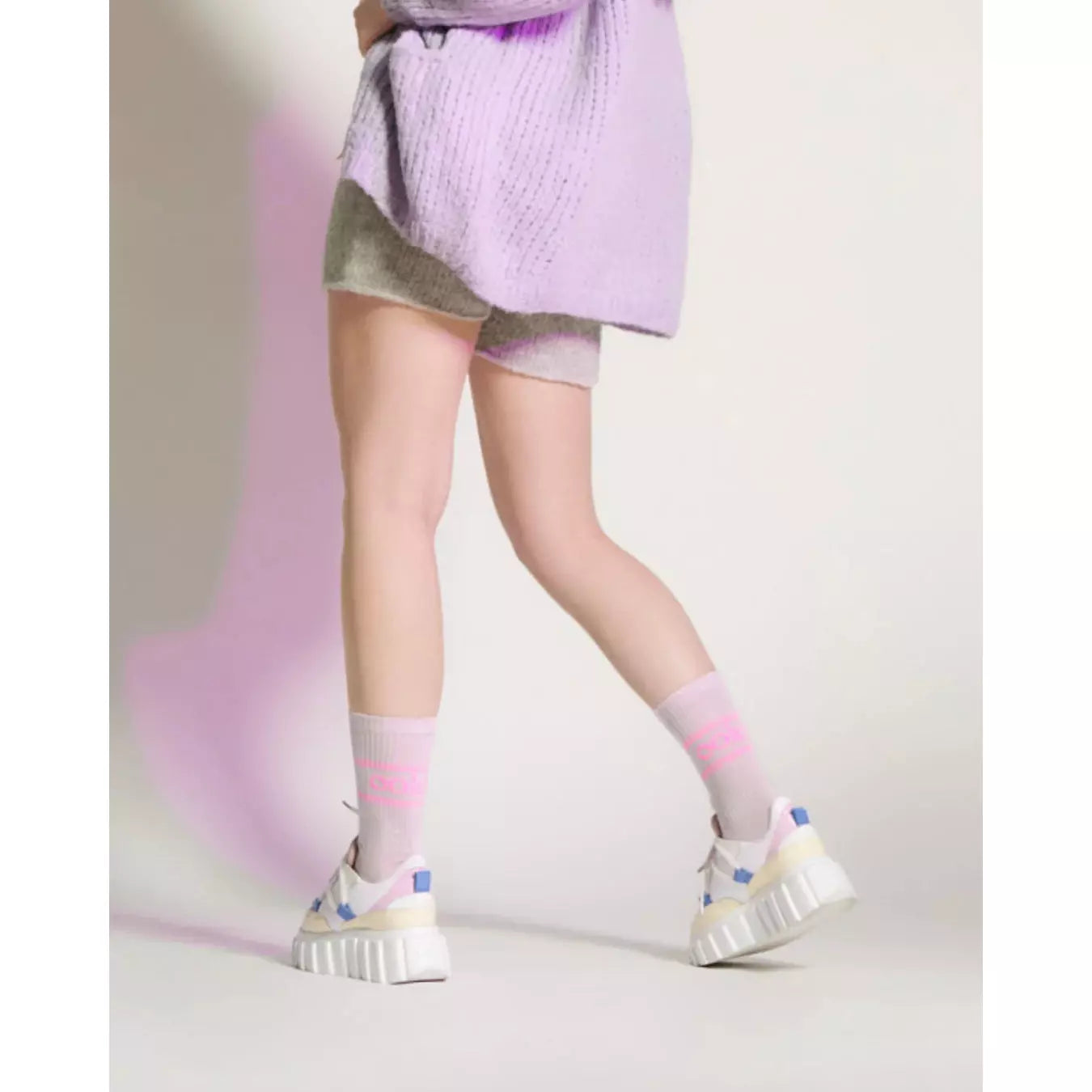 le ooley NEON Pastel Tennissocke -Neon Pink- S & M