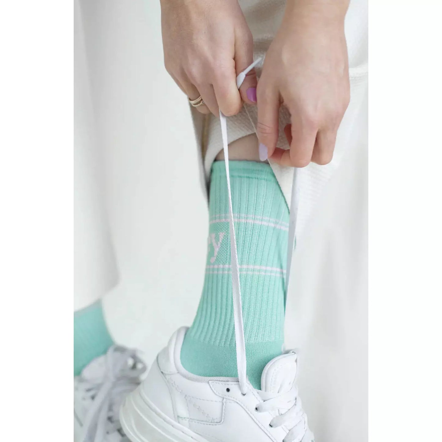 le ooley Pastel Tennissocke -Soft Mint- S & M