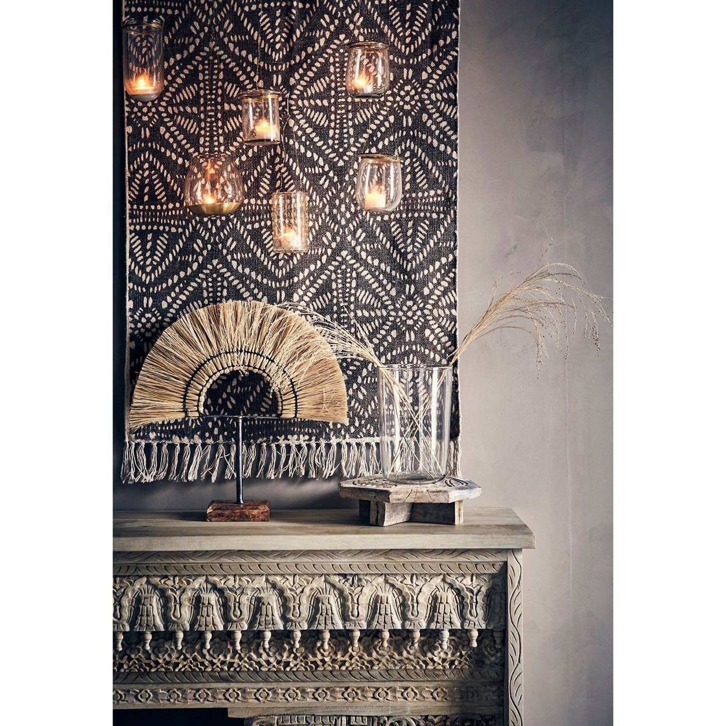 Affari NADJA Teelichthalter hängend klar/messingfarben - Ø10xH11 cm