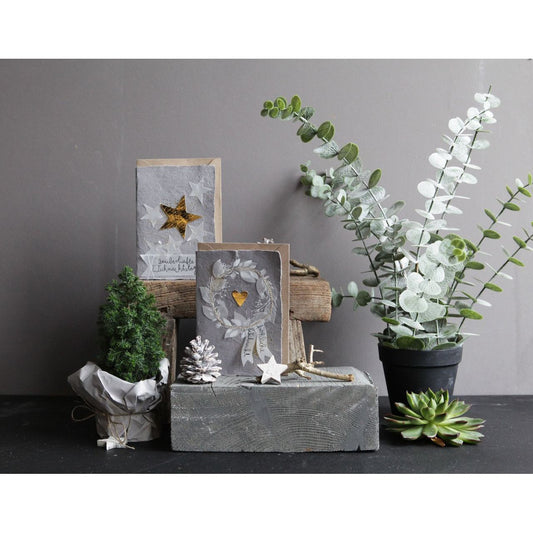 Good old friends - Winterpapierkunstkarte -Zauberhafte Weihnachtstage -