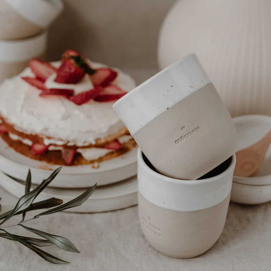 Eulenschnitt Becher -Glücklich-