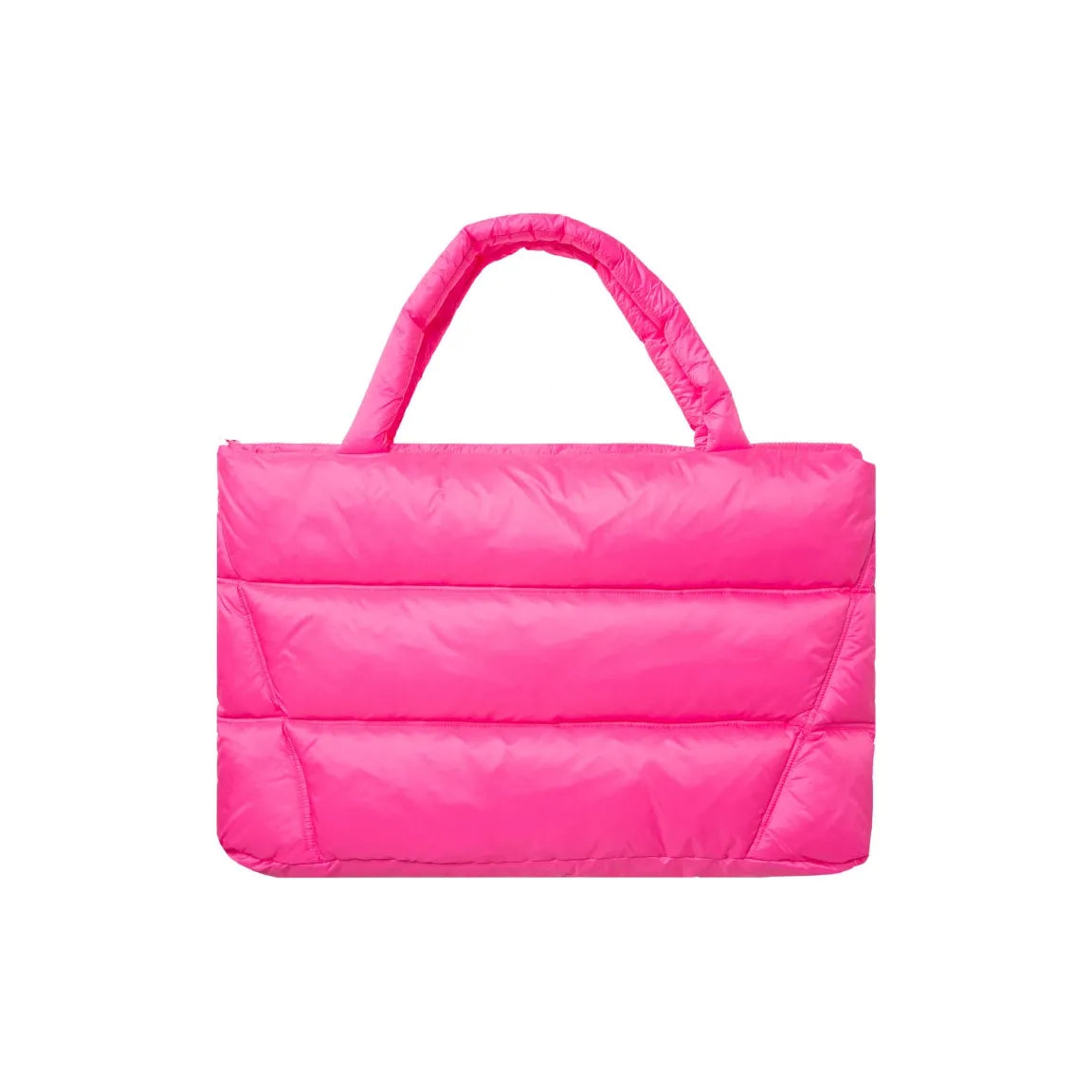 Senses the label Puffer Weekender Bag AMO:RA -vivid pink