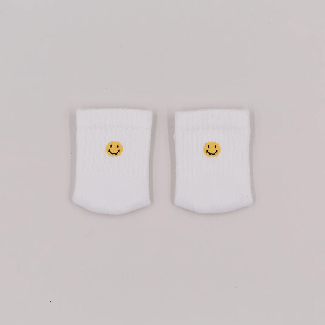 Eulenschnitt Babysocken Smiley