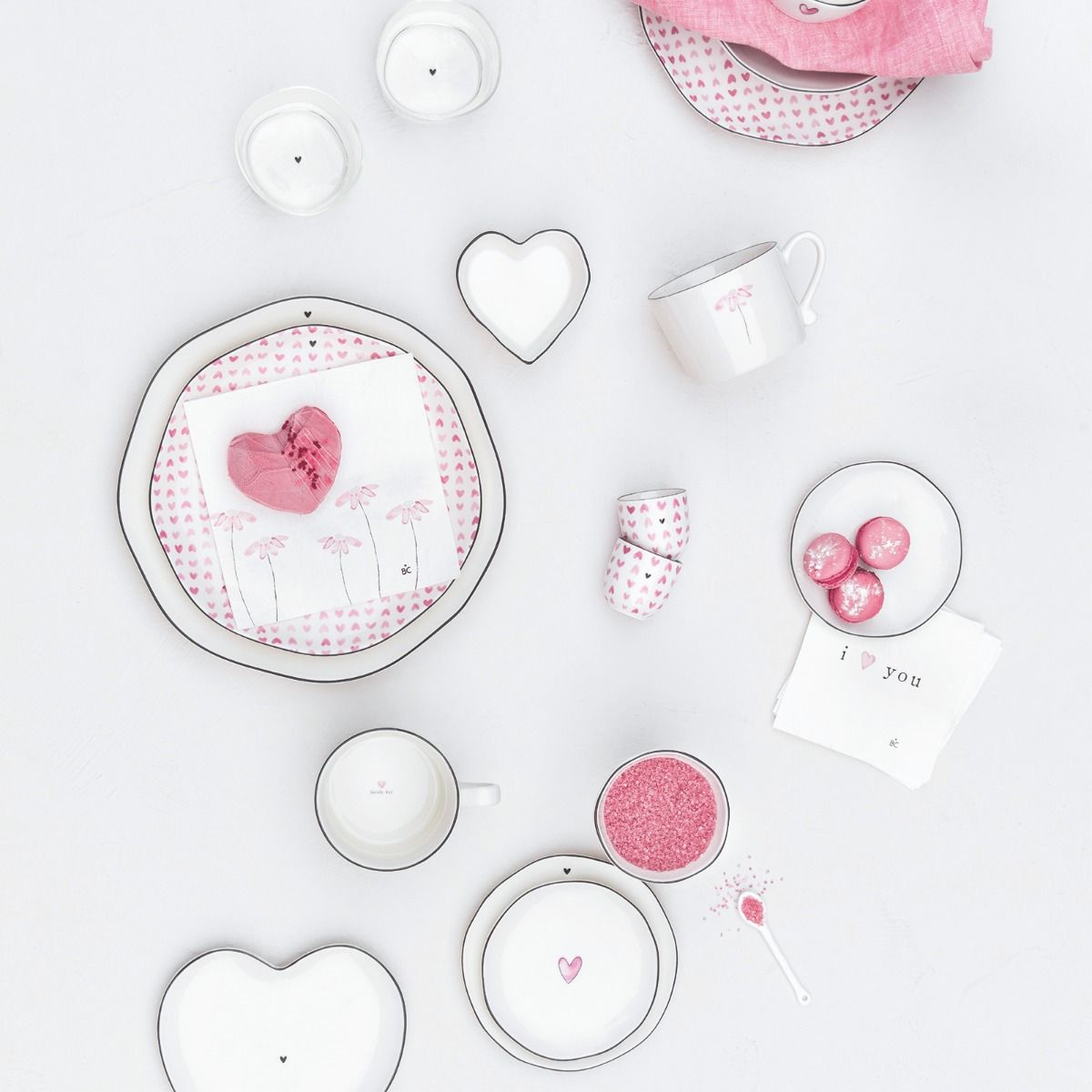 Bastion Collections Napkin / Papierserviette -I love you-