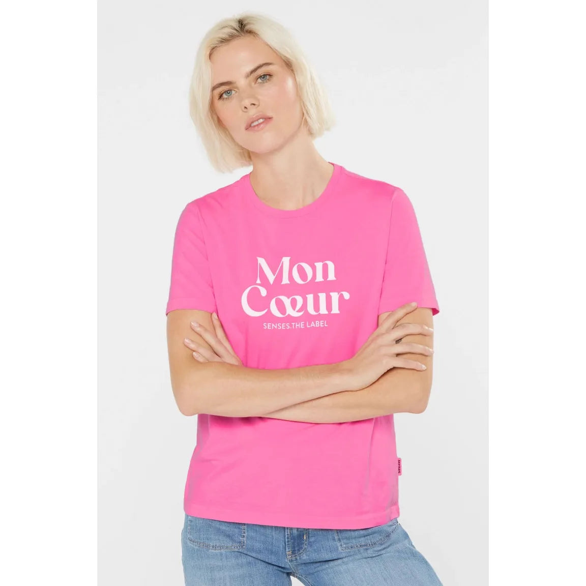 Senses the label T-Shirt "Mon Coeur" -vivid pink
