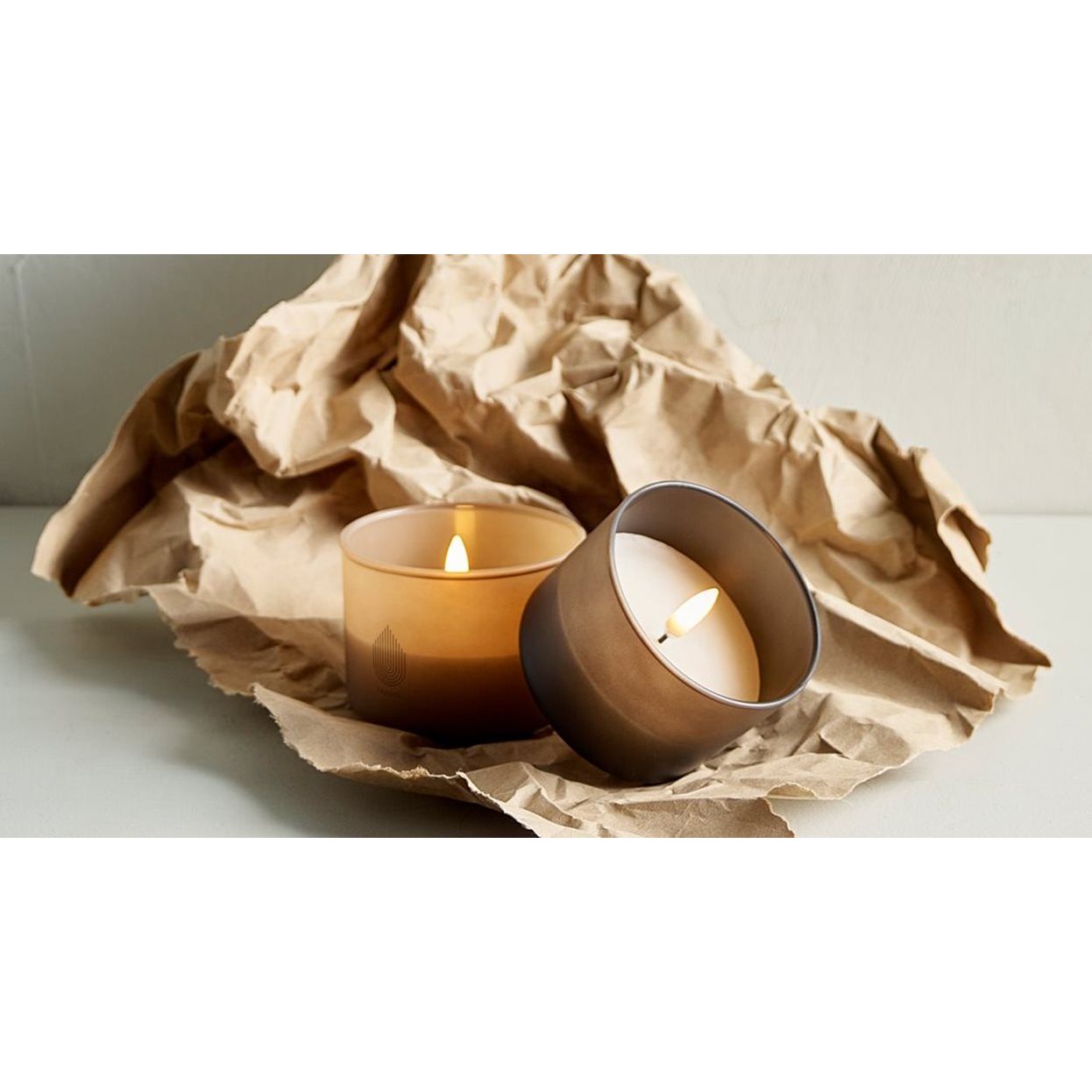 Piffany Copenhagen Uyuni / Glass Candles 8,2x6cm -beige-