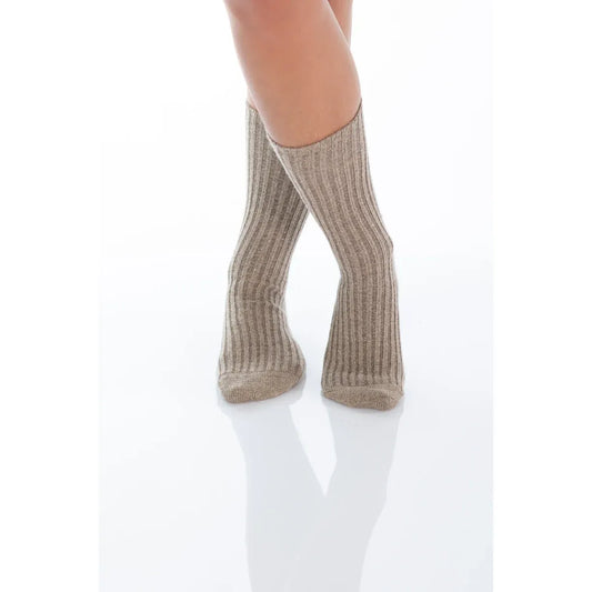 Socke mit Schimmer - camel