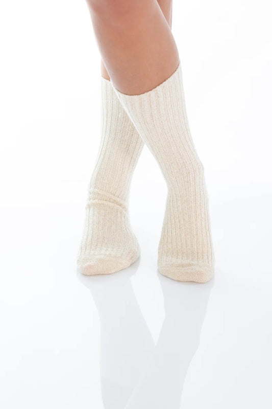 Socke mit Schimmer - ecru
