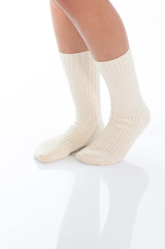 Socke mit Schimmer - ecru
