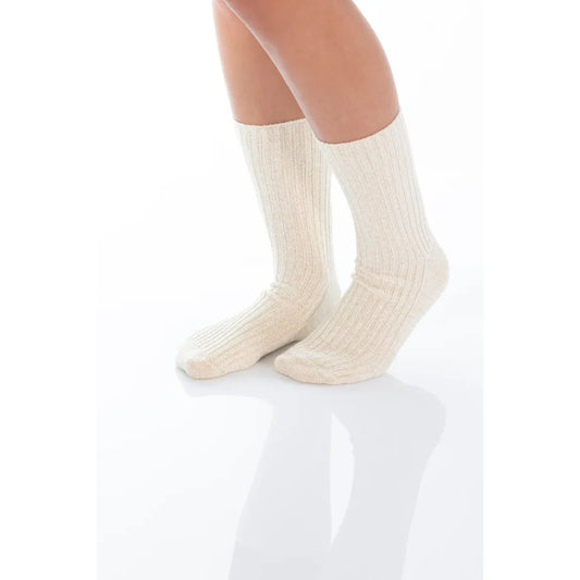 Socke mit Schimmer - ecru