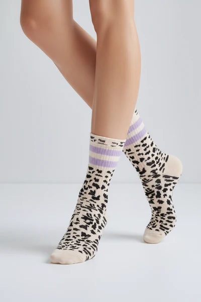 Socke Animal Print - lila
