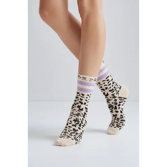 Socke Animal Print - lila