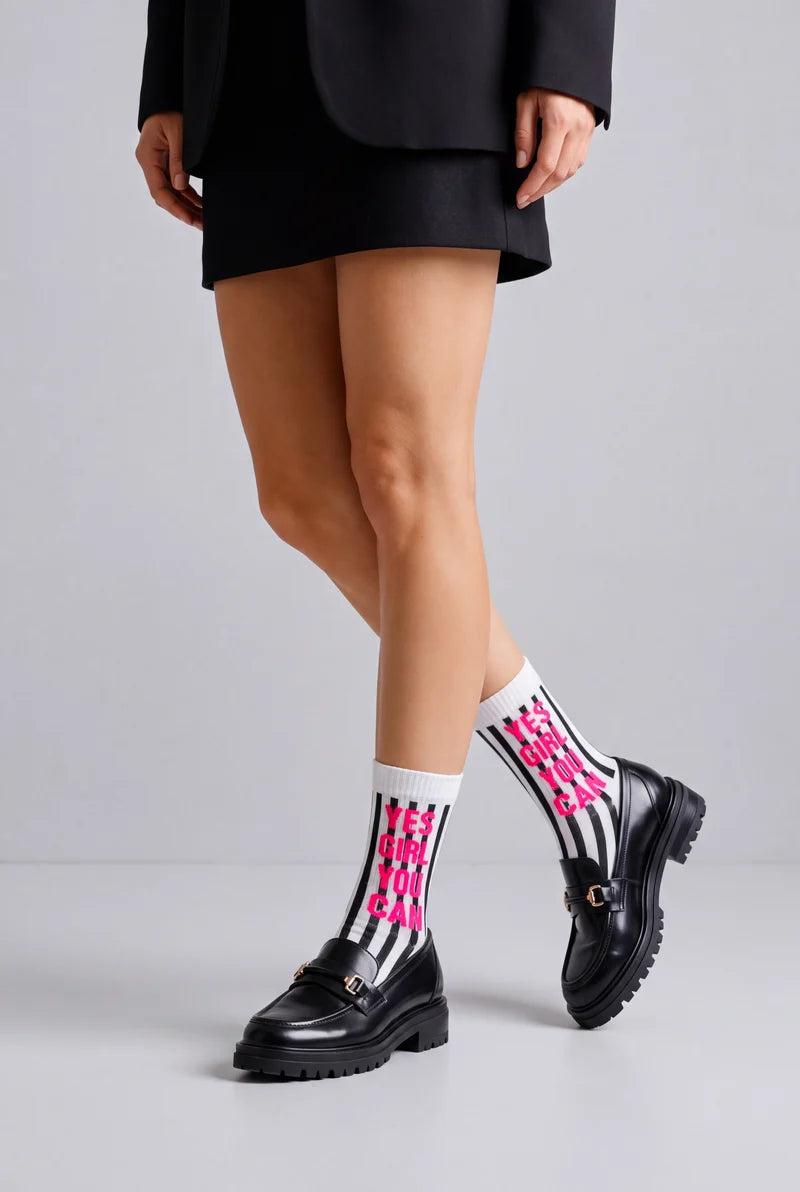 Socke Yes Girl - schwarz