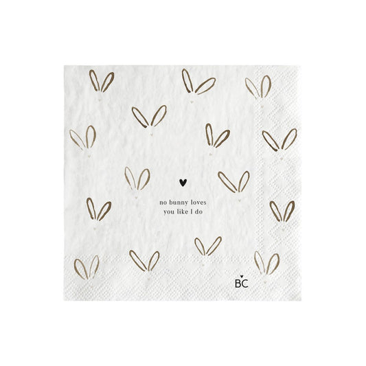 Bastion Collections Napkin white / Papierserviette -bunny-