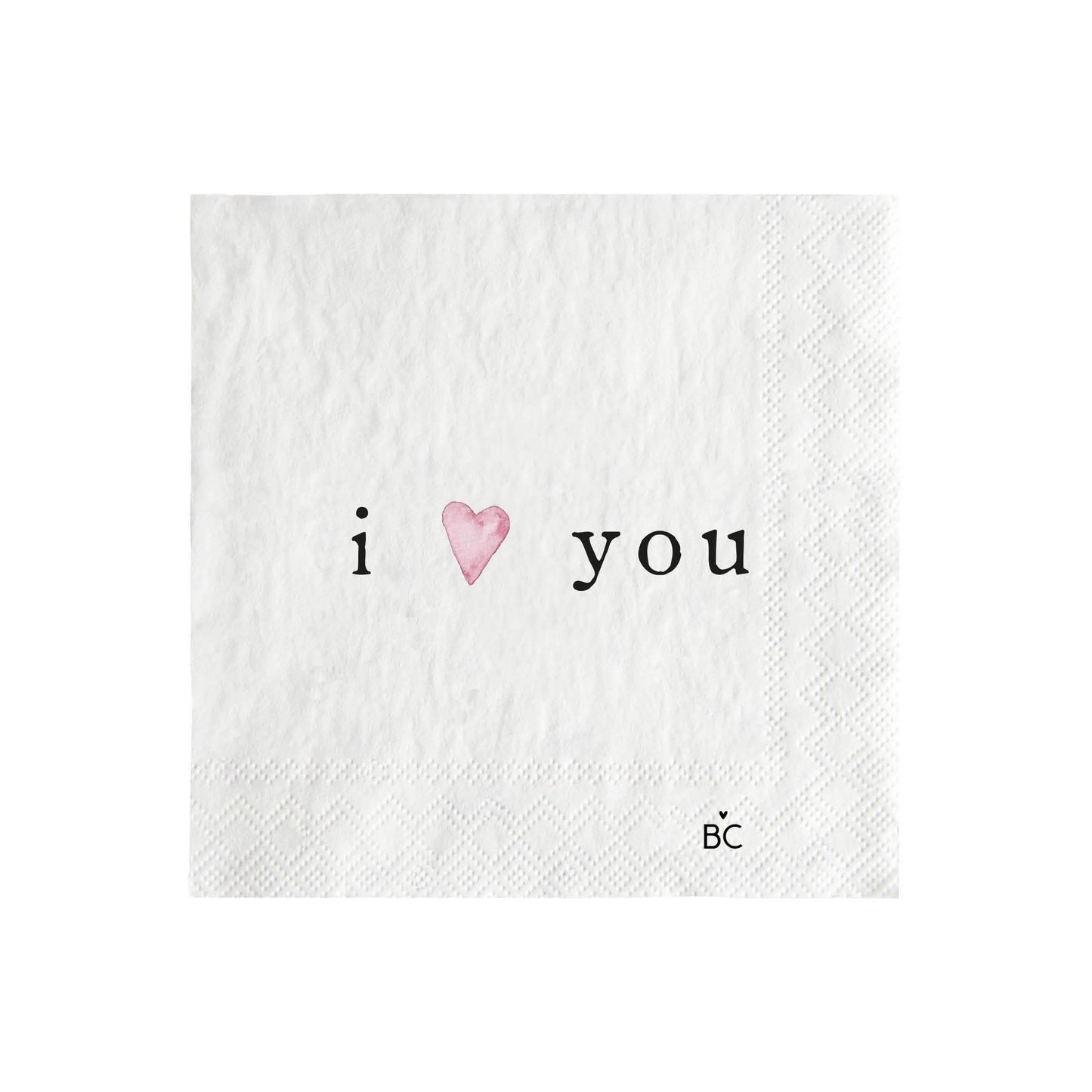 Bastion Collections Napkin / Papierserviette -I love you-