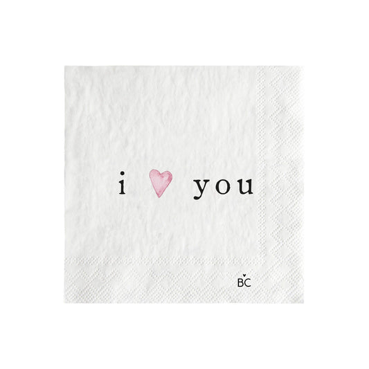 Bastion Collections Napkin / Papierserviette -I love you-
