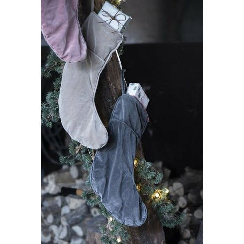 IB LAURSEN Weihnachtsstrumpf Velour, dunkelgrau