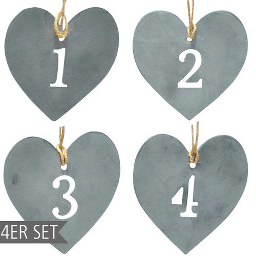 KRASILNIKOFF Ornament -Hearts 1-4- Zink