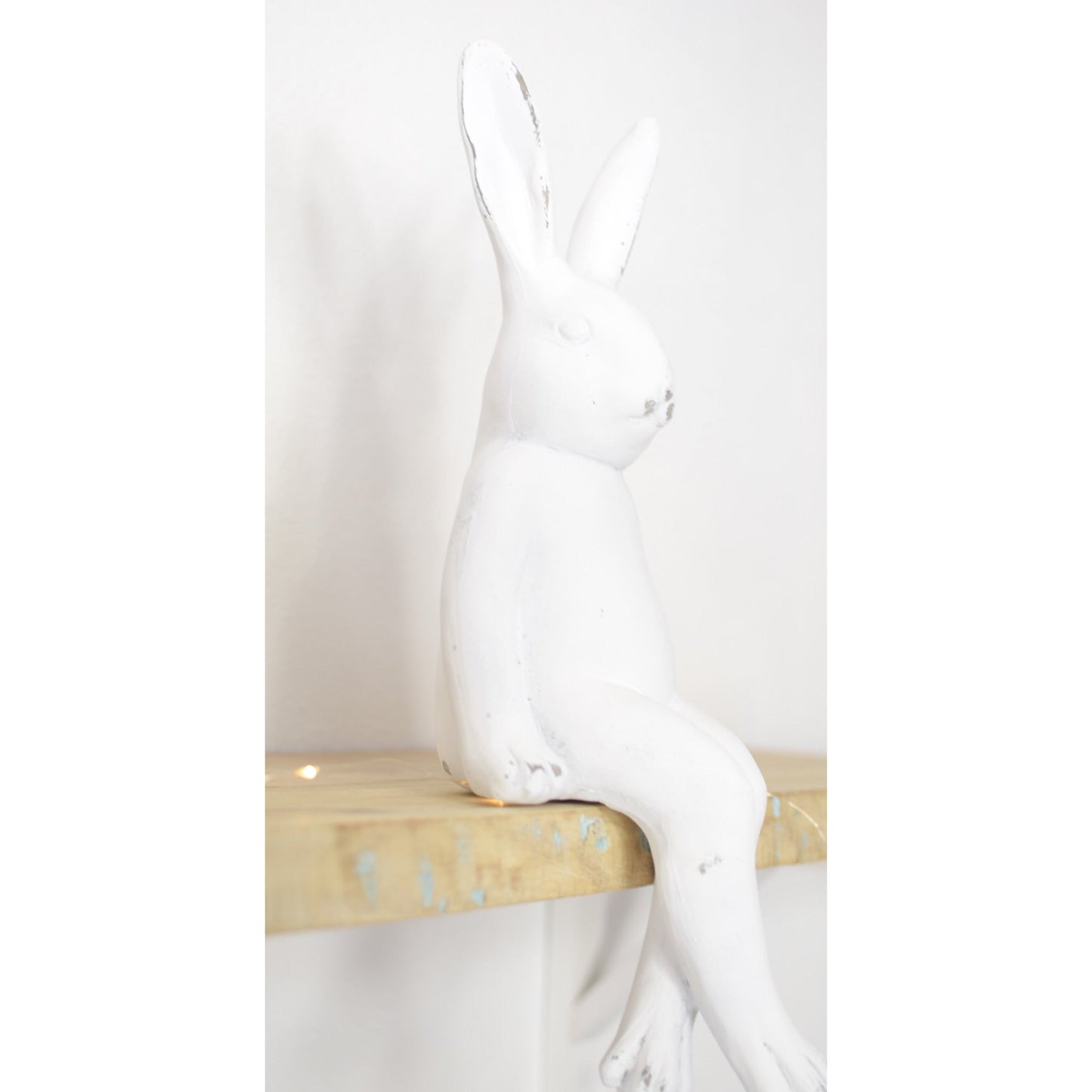 Hase - weiß - Kantenhocker