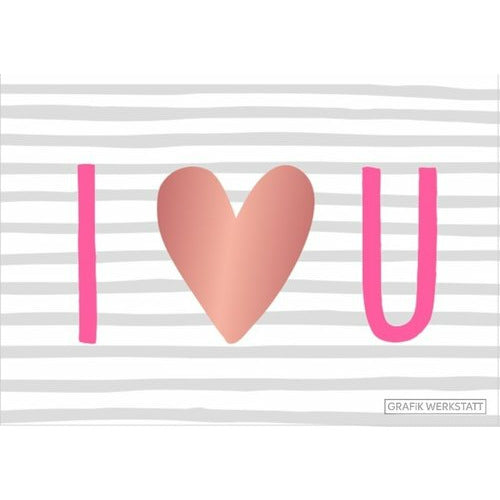 Grafikwerkstatt Klappkarte "I love u" - Villa Wohnzauber