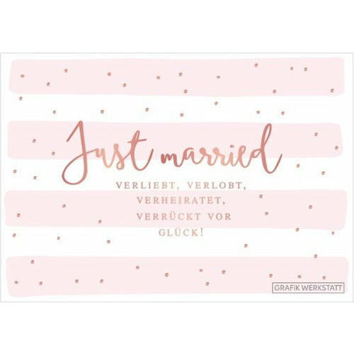 Grafikwerkstatt Klappkarte "Just married" - Villa Wohnzauber