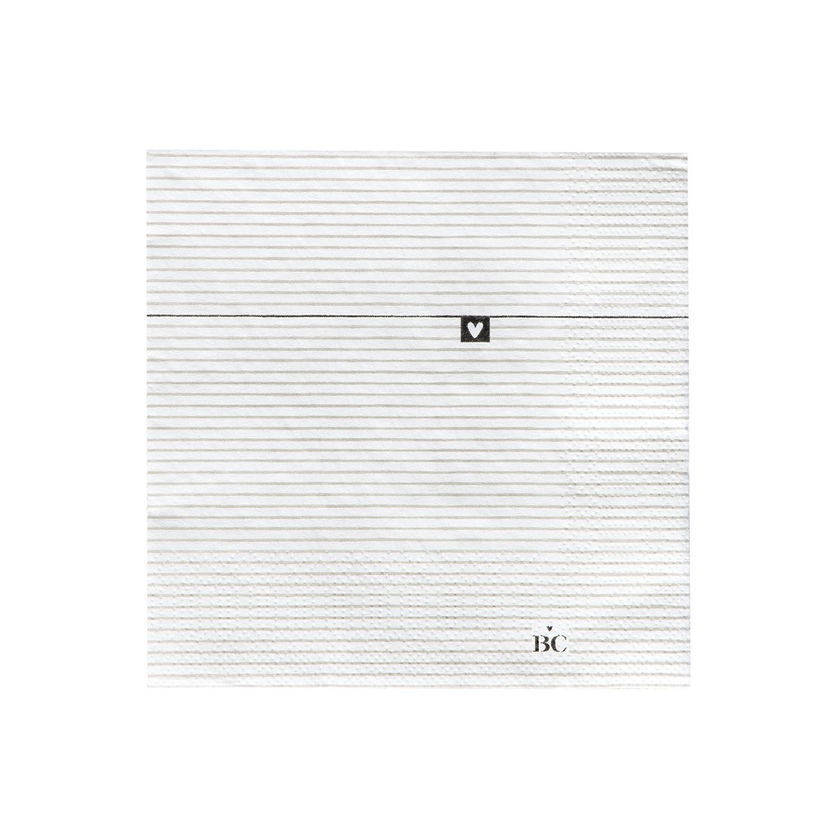 Bastion Collections Napkin / Papierserviette - white stripes -