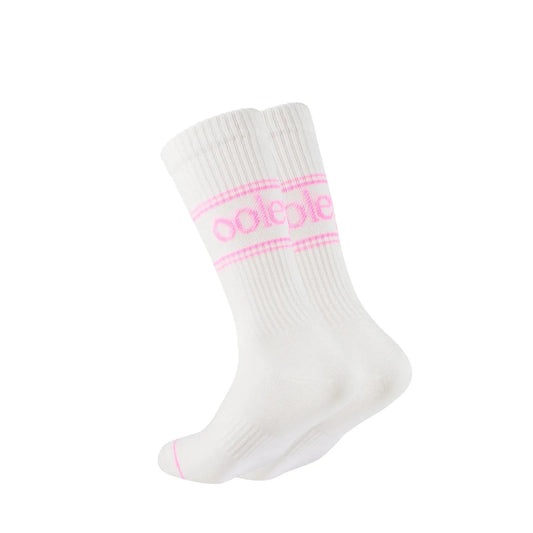 le ooley Socke- Pastel white neon pink