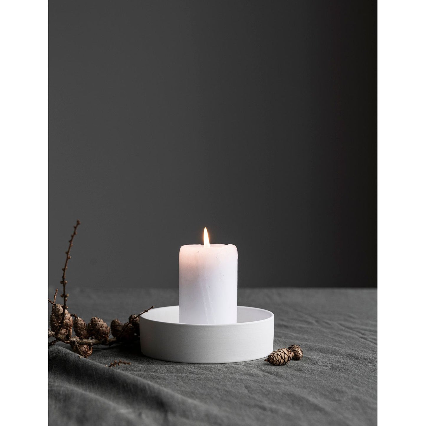 Storefactory white candle plate / Kerzenteller -Storm-