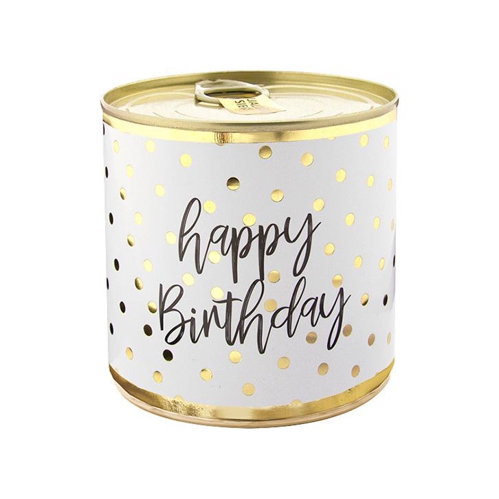 Cancake "Happy Birthday" Polka Dots Zitrone