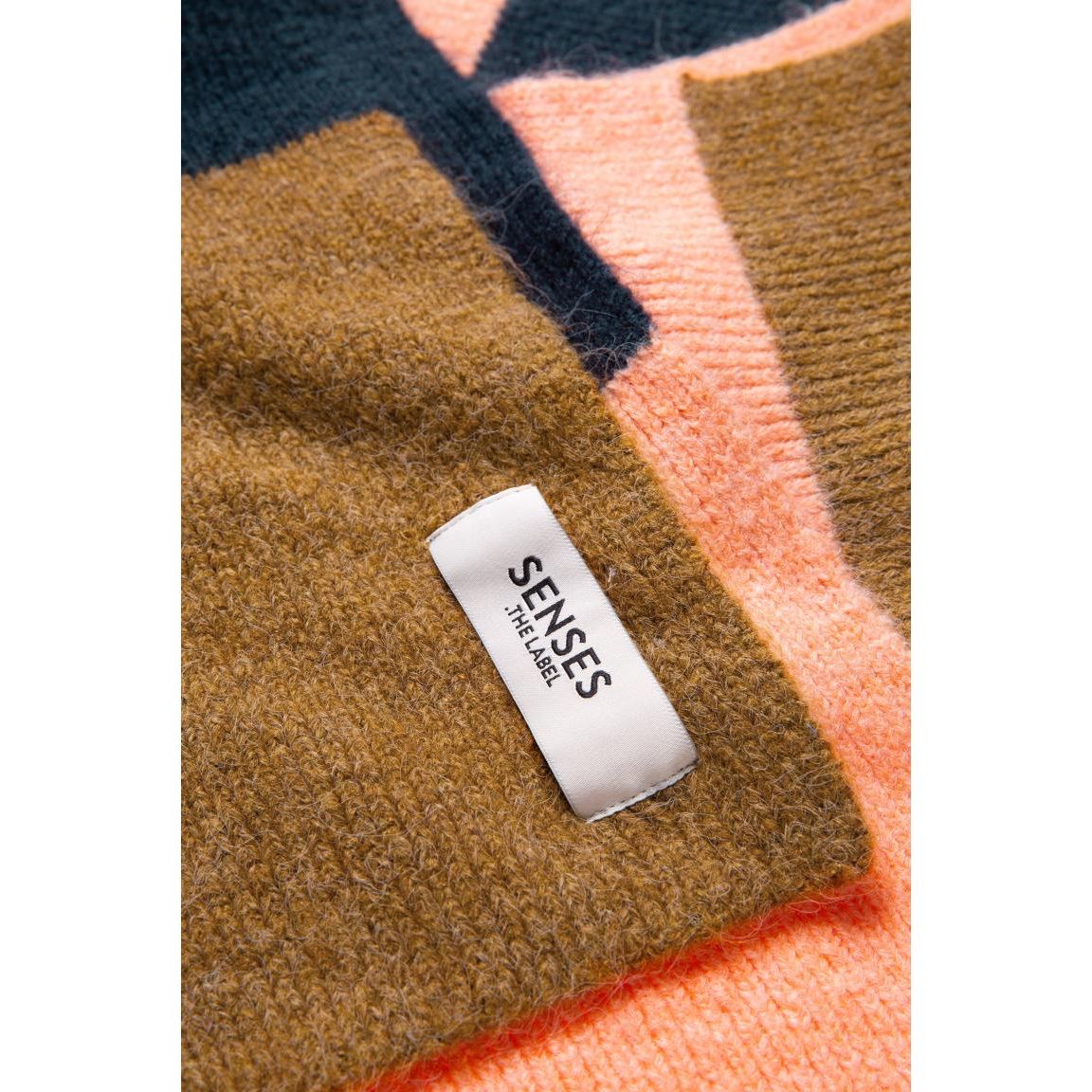 Senses. the Label Strickschal A:LM - blue navy/ light cognac