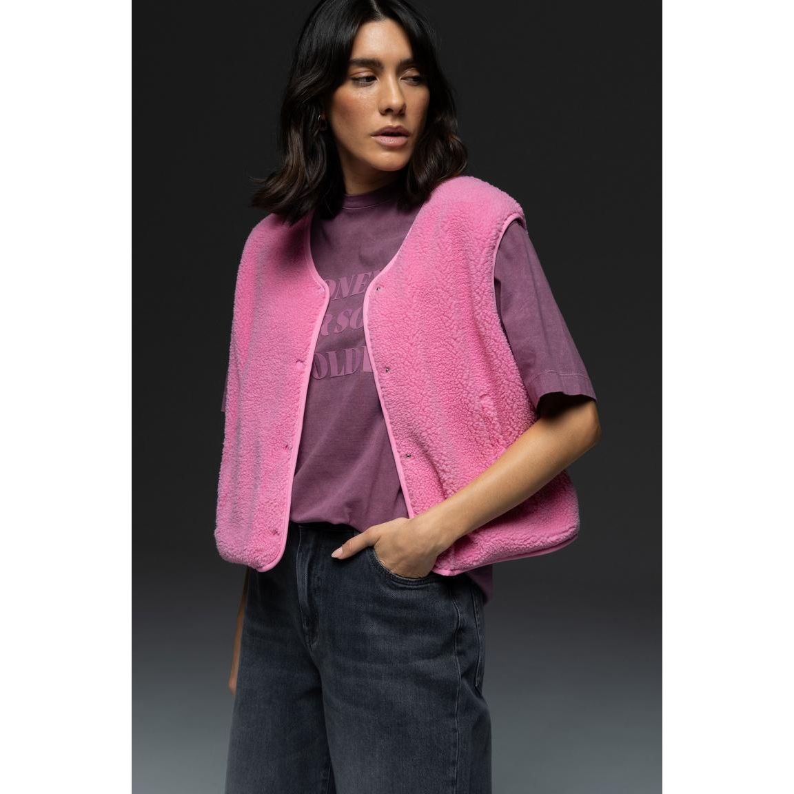 SENSES the Label Weste SV:EA im Sherpa-Look