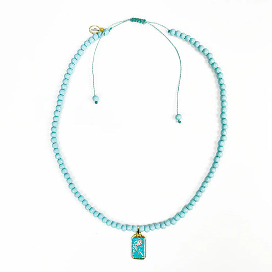 Escapulario Symbol-Kette mit Lucky Charms Anhänger -hellblau