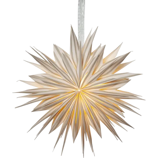 Papierstern "Print" - weiß