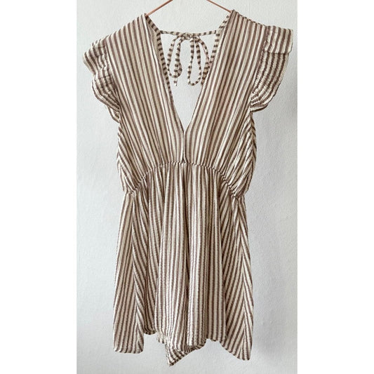 Musselin Jumpsuit -weiß braun