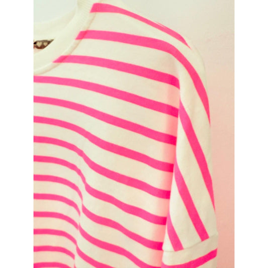 Sweater mit Streifen -neonpink