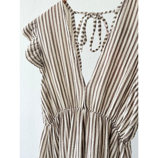 Musselin Jumpsuit -weiß braun