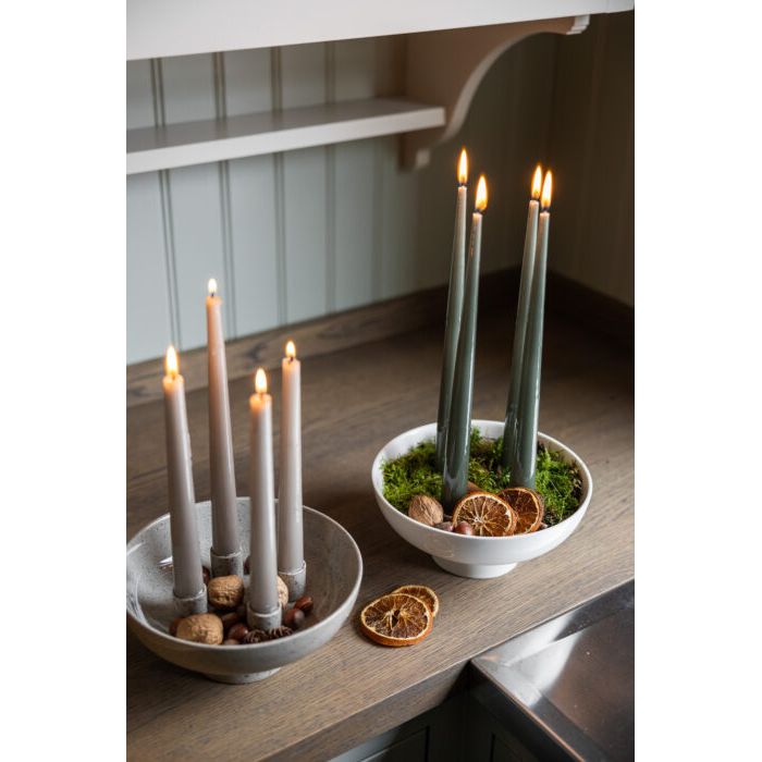 Storefactory Granhammar - Kerzenhalter - glossy weiß - 21 x 9 cm