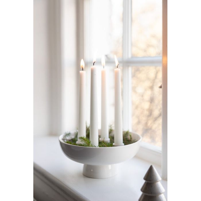 Storefactory Granhammar - Kerzenhalter - glossy weiß - 21 x 9 cm